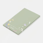 Botanische Hütte der Mongram Green Floral Butterfl Post-it Klebezettel (angewinkelt)