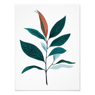 Botanische Illustration: Blätter in der Bucht Fotodruck