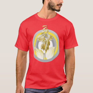 Botanische Illustration Blaue Taglilie in Grau und T-Shirt