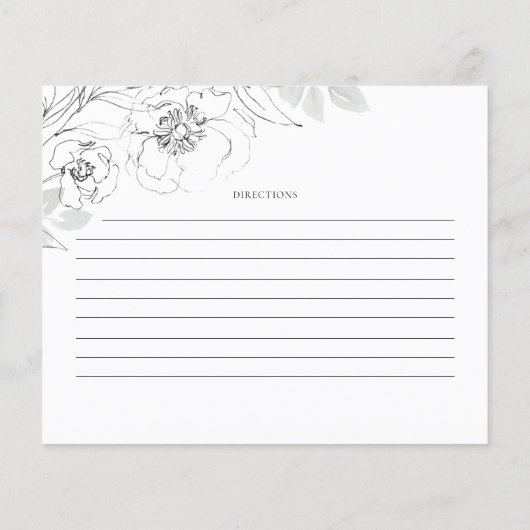 Botanische Illustration Brautparty Rezept-Karte (Rückseite)