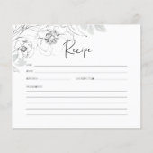 Botanische Illustration Brautparty Rezept-Karte (Vorderseite)