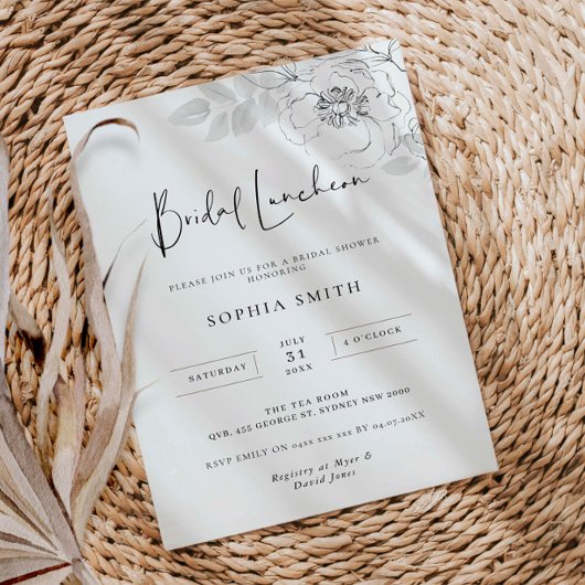 Botanische Illustration Bridal Luncheon Einladung