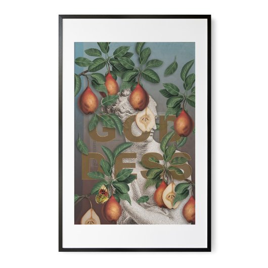 Botanische Illustration Collage Goddess Venus Poster