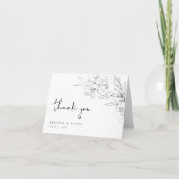 Botanische Illustration Danke, geklappte Karte
