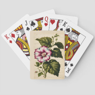 Botanische Illustration der Prunkwinde Spielkarten