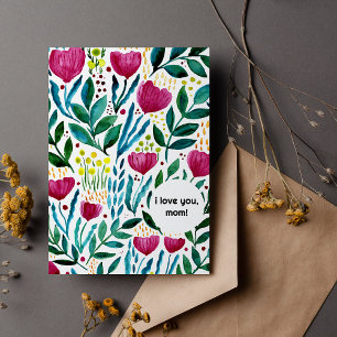 Botanische Illustration, die ich dir zum Muttertag Feiertagskarte