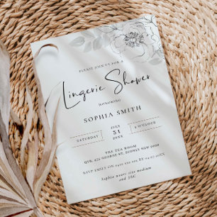 Botanische Illustration Lingerie Dusche Einladung