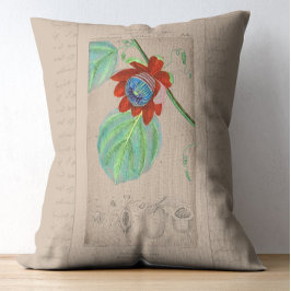 Botanische Illustration Passionblume Dekokissen