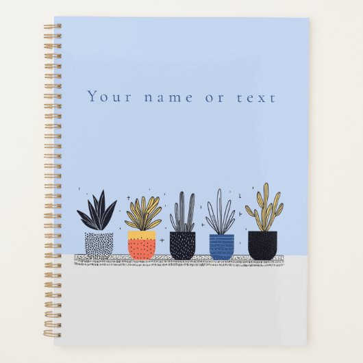 Botanische Illustration Topf House Pflanze Planner Planer (Vorderseite)