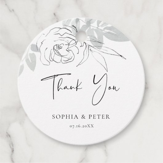 Botanische Illustration Vielen Dank für Ihre Unter Geschenkanhänger (Vorderseite)