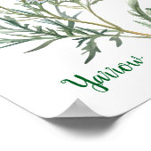 Botanische Illustration von Schafgarbe im Vintage- Poster (Ecke)