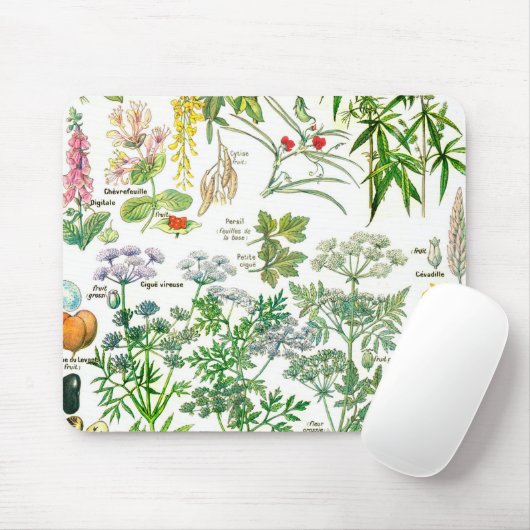 Botanische Illustrationen - Larousse Pflanzen Mousepad (Mit Mouse)