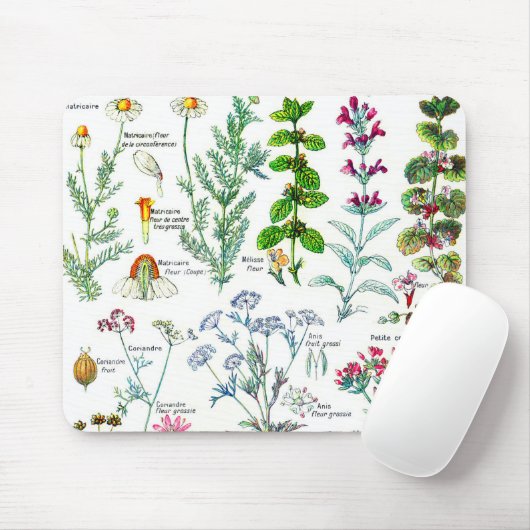 Botanische Illustrationen - Larousse Pflanzen Mousepad (Mit Mouse)