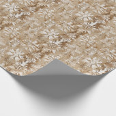 Botanische Illustrationen und beige-weiße Damast Geschenkpapier (Ecke)