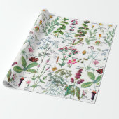 Botanische Illustrations Geschenkpapier (Ungerollt)