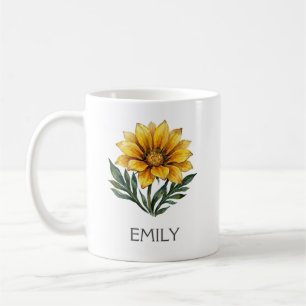 Botanische Illustrations-Tasse - Gelbe Gazanie Kaffeetasse