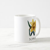 Botanische Illustrations-Tasse - Gelbe Narzisse Kaffeetasse (VorderseiteRechts)