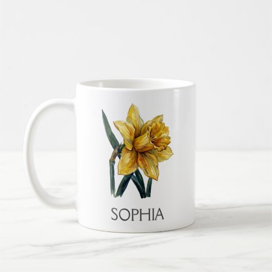 Botanische Illustrations-Tasse - Gelbe Narzisse Kaffeetasse (Links)