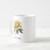 Botanische Illustrations-Tasse - Gelbe Rose Kaffeetasse (Vorderseite Links)