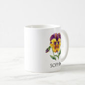 Botanische Illustrations-Tasse - Gelbe Stiefmütter Kaffeetasse (VorderseiteRechts)
