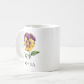 Botanische Illustrations-Tasse - Gelbe Stiefmütter Kaffeetasse (Vorderseite Links)