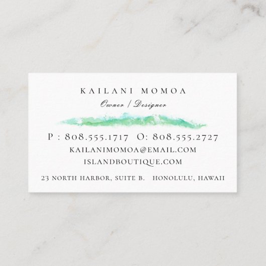 Botanische Insel-Ananas-Koralle Visitenkarte (Rückseite)