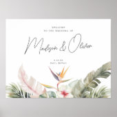Botanische Insel Hochzeit - Begrüßungszeichen Poster (Vorne)