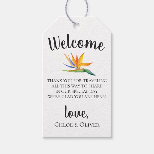 Botanische Insel Hochzeitssacktasche Geschenkanhänger (Vorderseite)