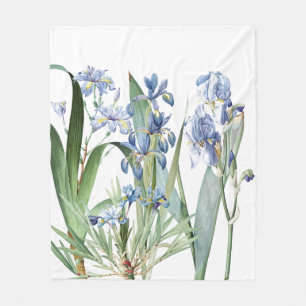 Botanische Iris-Blumen-Blumengarten Fleecedecke