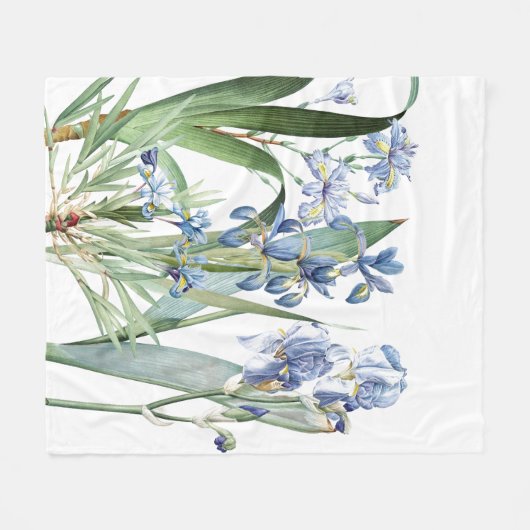 Botanische Iris-Blumen-Blumengarten Fleecedecke (Vorderseite (Horizontal))
