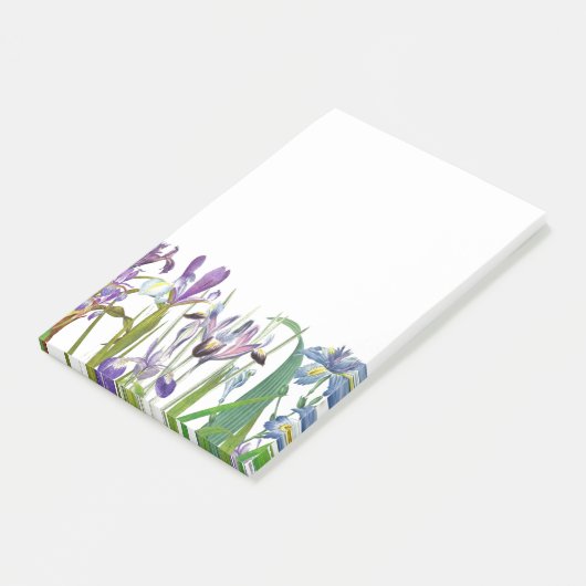 Botanische Iris-Blumen-Blumengarten Redoute Post-it Klebezettel (angewinkelt)