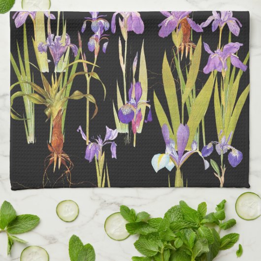 Botanische Iris-Blumen-Blumeniris Küchentuch (Gefaltet)
