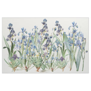 Botanische Iris-Blumen BlumenRedoute Gewebe Stoff