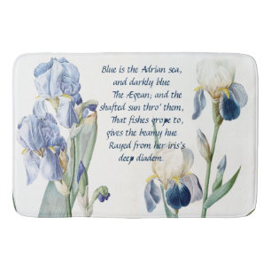 Botanische Iris-BlumenBlumen-Gedicht-Bad-Matte Badematte