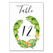 Botanische Island Wreath Wedding Tischnummer Card (Vorderseite)