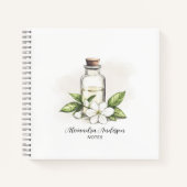 Botanische Jasmine Essential Oils Floral Wasserfar Notizblock (Vorderseite)
