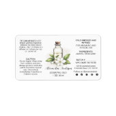 Botanische Jasmine Essential Oils Wasserfarbe Adressaufkleber (Vorne)