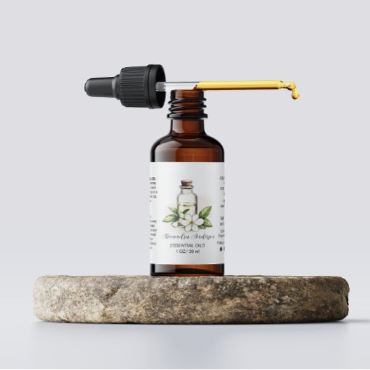 Botanische Jasmine Essential Oils Wasserfarbe Adressaufkleber