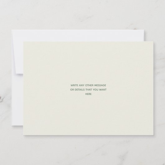 Botanische Jugendstil-hübsche Schrift Save The Date (Rückseite)