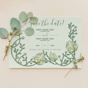 Botanische Jugendstil-hübsche Schrift Save The Date