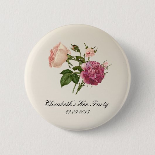 Botanische Junggeselinnen-Abschieds-mit Button (Vorderseite)