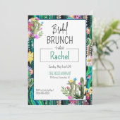 Botanische Kaktus + Florals I Einladung (Stehend Vorderseite)