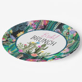 Botanische Kaktus + Florals I Plate Pappteller (Schrägansicht)