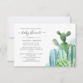 Botanische Kaktus Pflanze Paare Kinderdusche Einladung (Vorderseite)