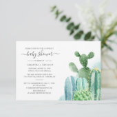 Botanische Kaktus Pflanze Paare Kinderdusche Einladung (Stehend Vorderseite)