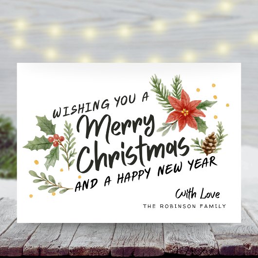 Botanische Kalligrafie Frohe Weihnachten Non-Foto