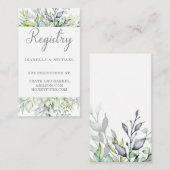 Botanische Kalligrafie-Geschenkregister Begleitkarte (Vorne/Hinten)