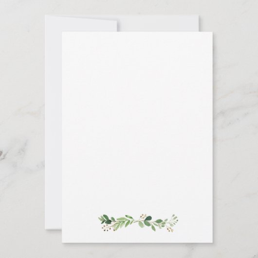 Botanische Kalligrafie-Hochzeit Einladung (Rückseite)