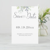 Botanische Kalligrafie Hochzeit speichern das Datu Save The Date (Stehend Vorderseite)