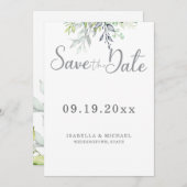Botanische Kalligrafie Hochzeit speichern das Datu Save The Date (Vorne/Hinten)